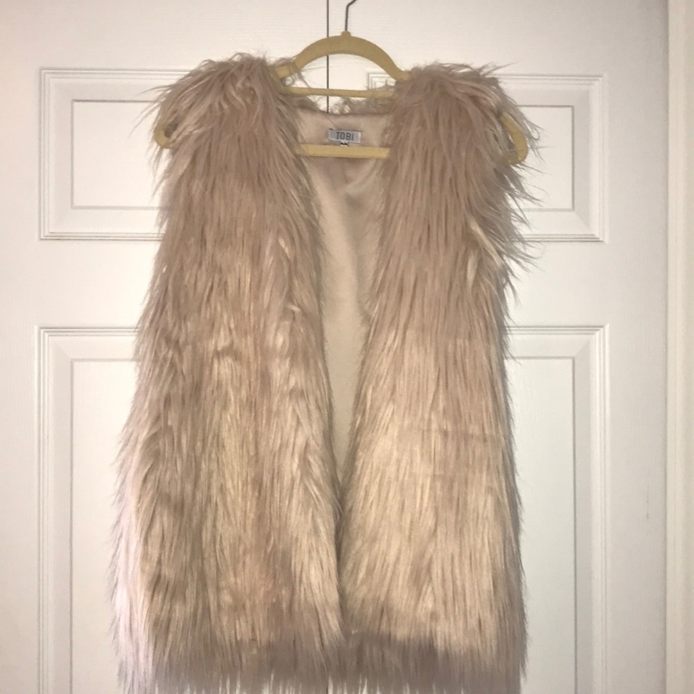 Pink faux fur vest